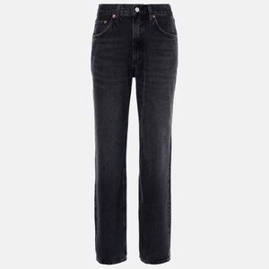 AGOLDE Riley Long Straight Leg Jeans – Black Wash | Size 32